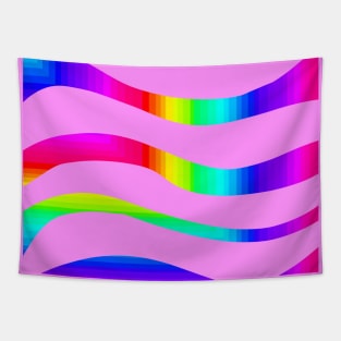 Pink rainbow stripes Tapestry