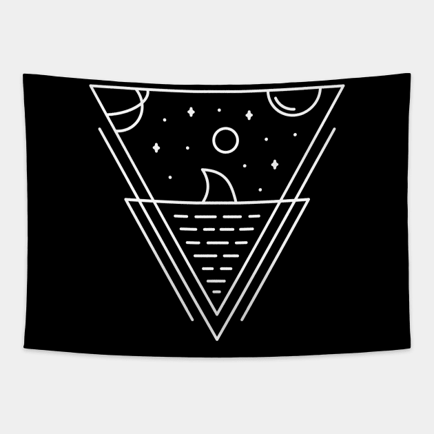 Shark in Space 2 Tapestry by VEKTORKITA