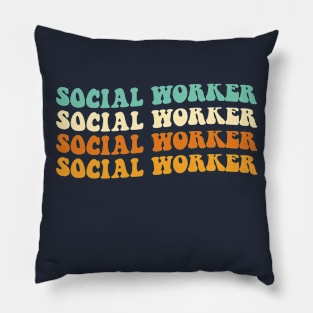 Funny Social Worker Gift Social Work Gift Groovy Social Worker Pillow