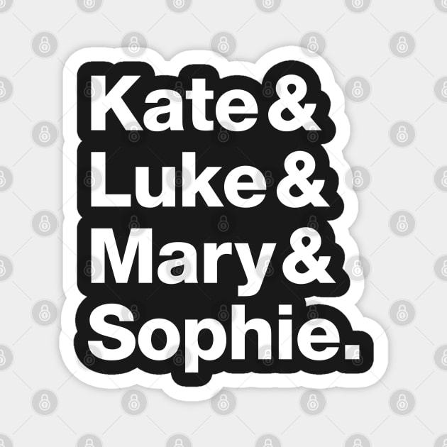 Batwoman Character Names - Kate Kane, Luke Fox, Mary Hamilton and Sophie Moore Magnet by VikingElf