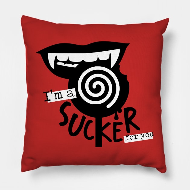 I'm a sucker for you Pillow by AllieConfyArt