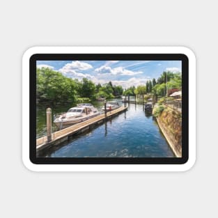 Moored Boats at Ray Mill Island Magnet