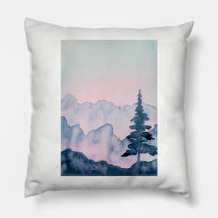 Get Lost in Montana Watercolor Painting Pillow