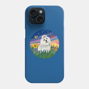 "Sunrise Garden" with an Adorable Maltese Phone Case