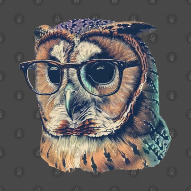 Barn Owl Brainiac: The Wise-Guy Spectacled Tee by Carnets de Turig