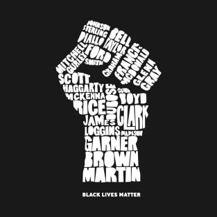 Black Lives Matter Victims White Text T-Shirt