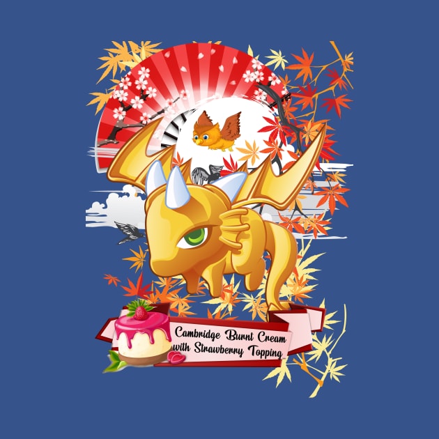 The Yellow Jelly Dragon With Red Fan by black8elise