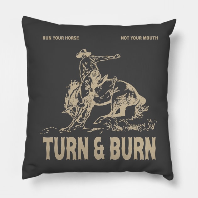 Turn And Burn Barrel Racing Shirt, Horseback Riding Shirt, Love Horse, Equestrian Shirt, Love Barrel Racing, Farmer Tee Pillow by Y2KSZN