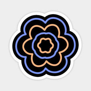 Orange and blue flower Magnet