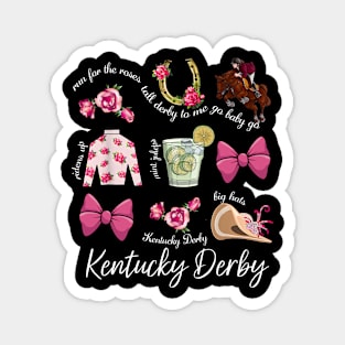 Pink Coquette Bow Derby Day Horse Racing 2024 Derby Magnet