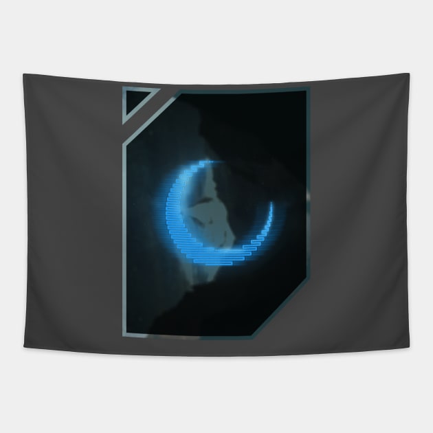 Blue neon - electro moon Tapestry by Ghostlyboo
