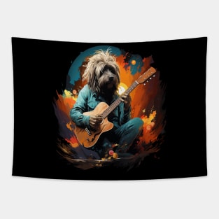 Komondor Playing Guitar Tapestry