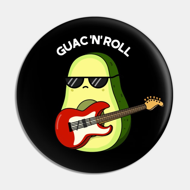 Guac N Roll Cute Avocado Rock n Roll Pun Pin by punnybone