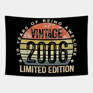 18 Year Old Gifts Vintage 2006 Limited Edition 18th Birthday T-Shirt Tapestry
