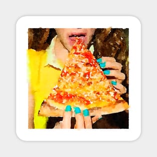 Pizza Watercolor Magnet