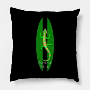 Cool Gecko Lizard Surfboard Rider Pillow