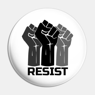 Resist with fist 3 - in black Pin