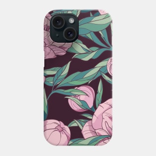 Flowers peonies floral pattern Phone Case