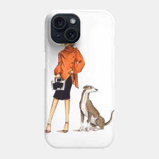 Chic Girl and Her Dog Phone Case