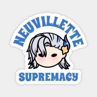 Neuvillette supremacy genshin impact chibi typography text | Morcaworks Magnet