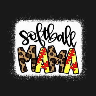 Softball Mama Leopard Softball Mama Christmas T-Shirt