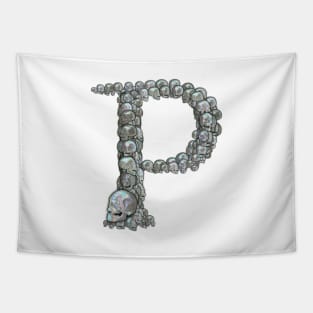 Skull Alphabet P Tapestry