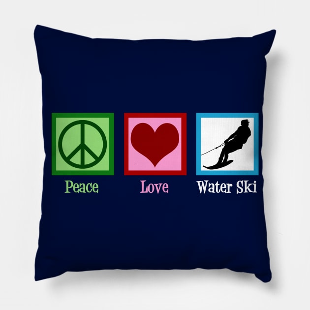 Peace Love Water Ski Pillow by epiclovedesigns