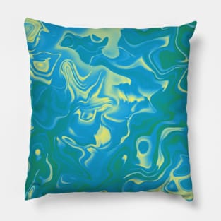 Icy blue marble Pillow
