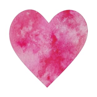 Pink watercolor Heart, valentines day T-Shirt