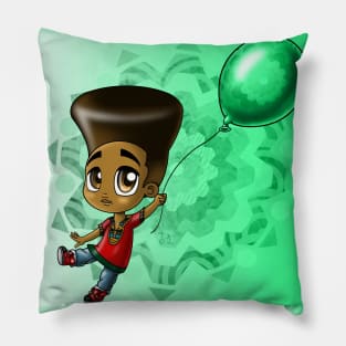 Black Boy and Balloon Pillow