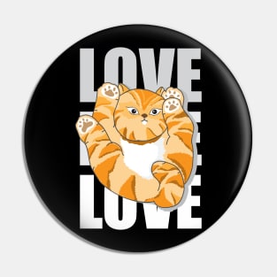Love with cute cat typography design Pin