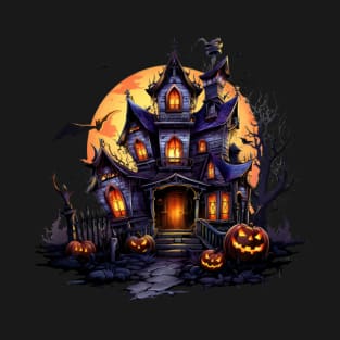 Full Moon behind the Haunted House T-Shirt