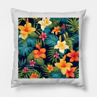 Tropical Flowers Pattern 1 Pillow