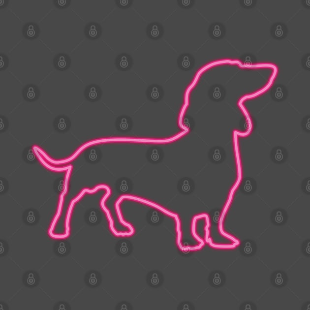 80's Gift 80s Retro Neon Sign Dachshund by PhuNguyen