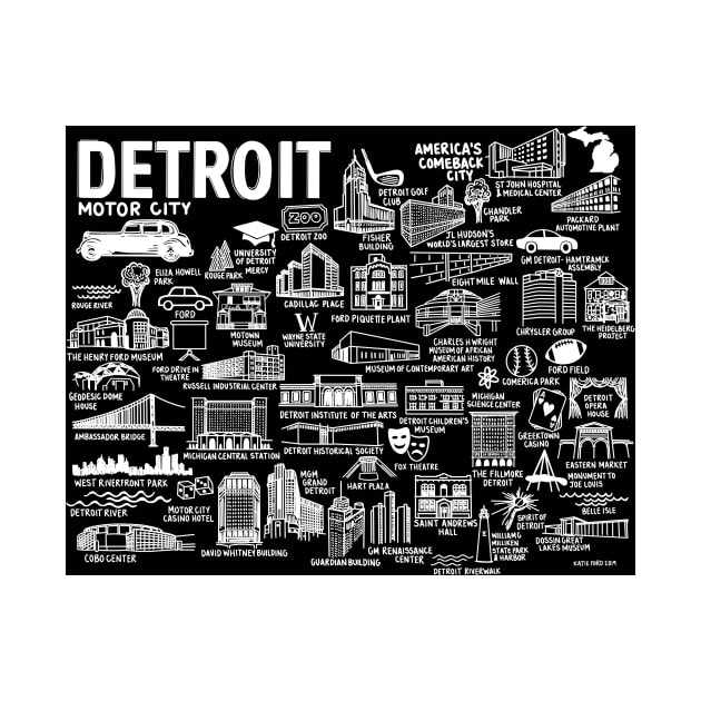 Detroit Map by fiberandgloss