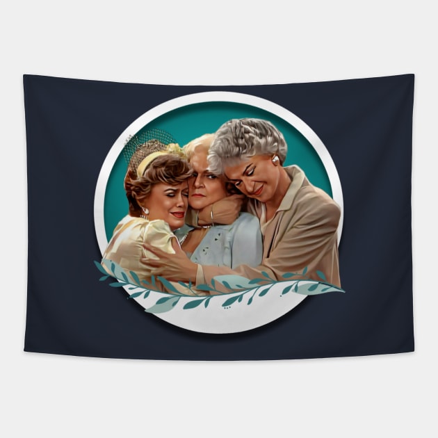 Golden Girls Hugging Tapestry by Zbornak Designs