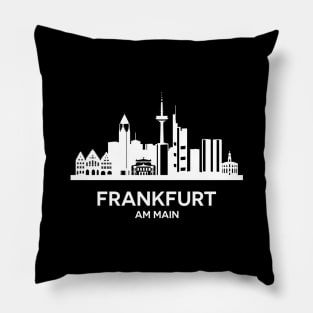 Frankfurt am Main Skyline, white Pillow