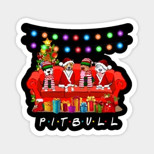 Friends Pitbull Merry Christmas Sweatershirt Magnet