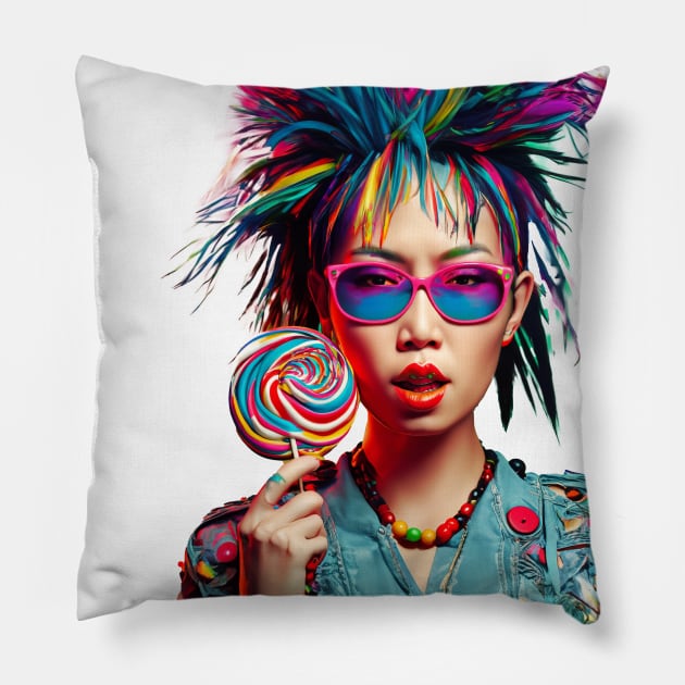 lolipop girl Pillow by CRAZYMAN