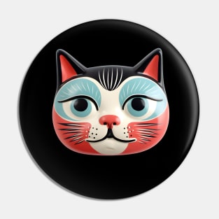 Retro Kitschy Cat Heads Pin