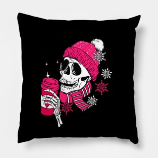 It's Cold Outside Like My Heart Skeleton Funny Valentine Day Pillow