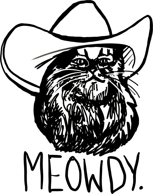 Meowdy Texas Cat Meme Kids T-Shirt by sketchnkustom