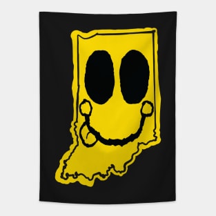 Indiana Happy Face with tongue sticking out Tapestry