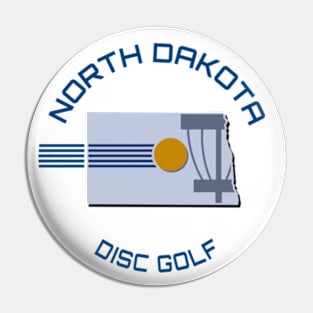 North Dakota Disc Golf - State Shape White Pin