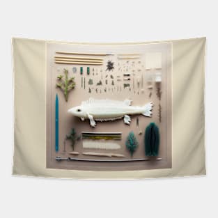 Axolotl: Knolling photography, ultra-safe camera, collectibles Tapestry