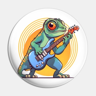 Chameleon Plays the Guitar Pin