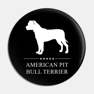 American Pit Bull Terrier Dog White Silhouette Pin