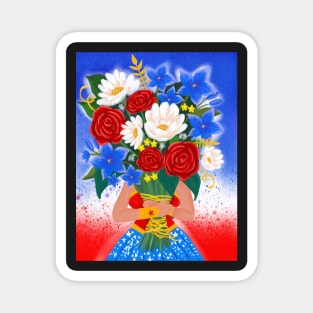 Wonderful Flower Bouquet Magnet