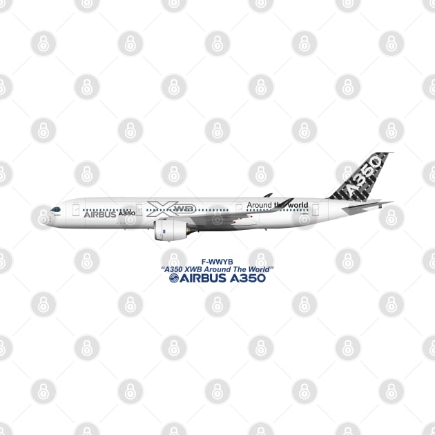 Illustration of Airbus A350 F-WWYB by SteveHClark