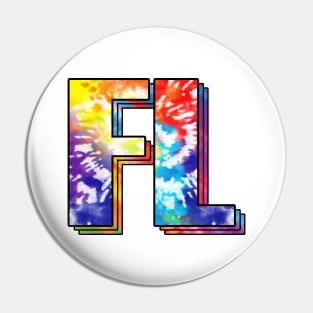 Florida State FL tie dye colorful Pin